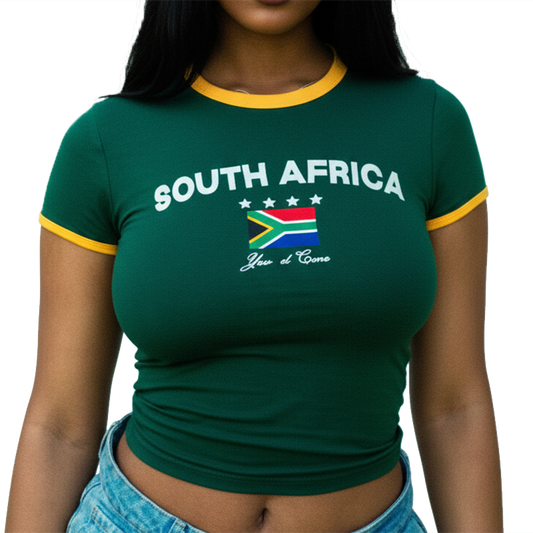 South Africa Crop Top - Green